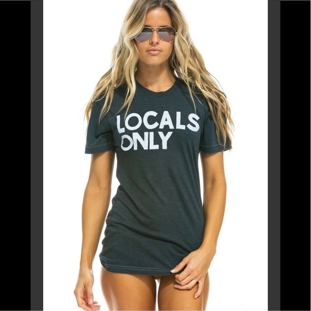 Aviator Nation Dark Teal 'Locals Only' Tee